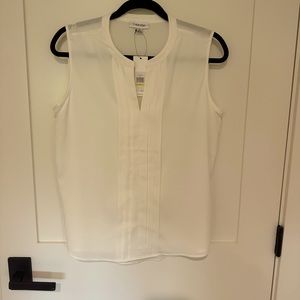 White Calvin Klein Sleeveless Blouse - size M